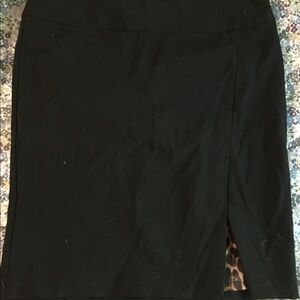 Express Black Pencil Skirt With Front Slit